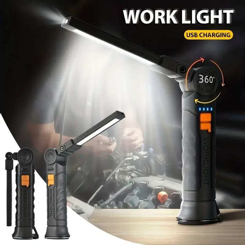 360° Rotating Rechargeable LED Work Light – Magnetic Base
